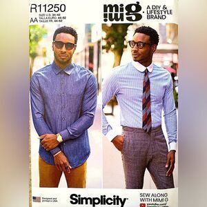 Simplicity size 34 men's dress shirt pattern